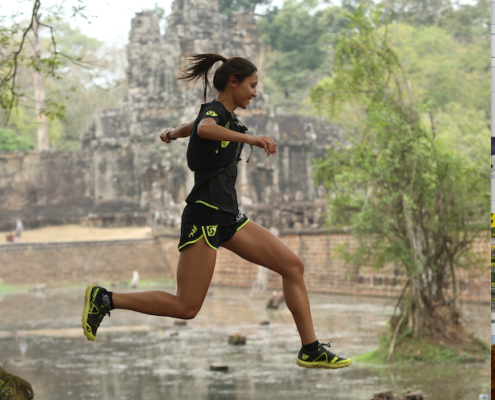 Laurie Phaï, sur son premier l'Ultra-Trail d'Angkor au Cambodge.