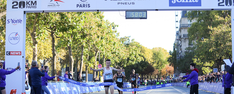 Yann Schrub a remporté les 20 Km de Paris en 2022 en 58'01''.