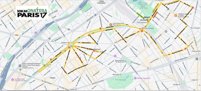 Nouveau parcours rapide et pacer personnel pour le 10 km Onatera Paris 17