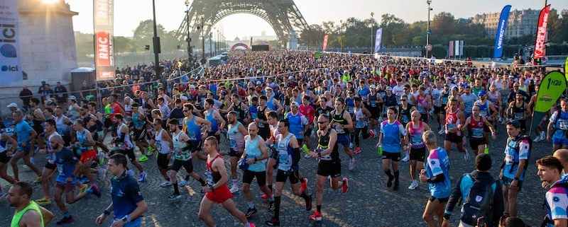 20 km de Paris, départ emblématique sur le Pont d'Iena.
