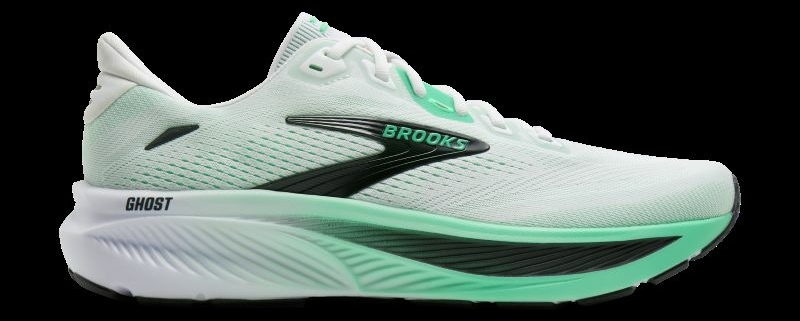 Brooks Ghost 18 modèle homme en blanc et bleu