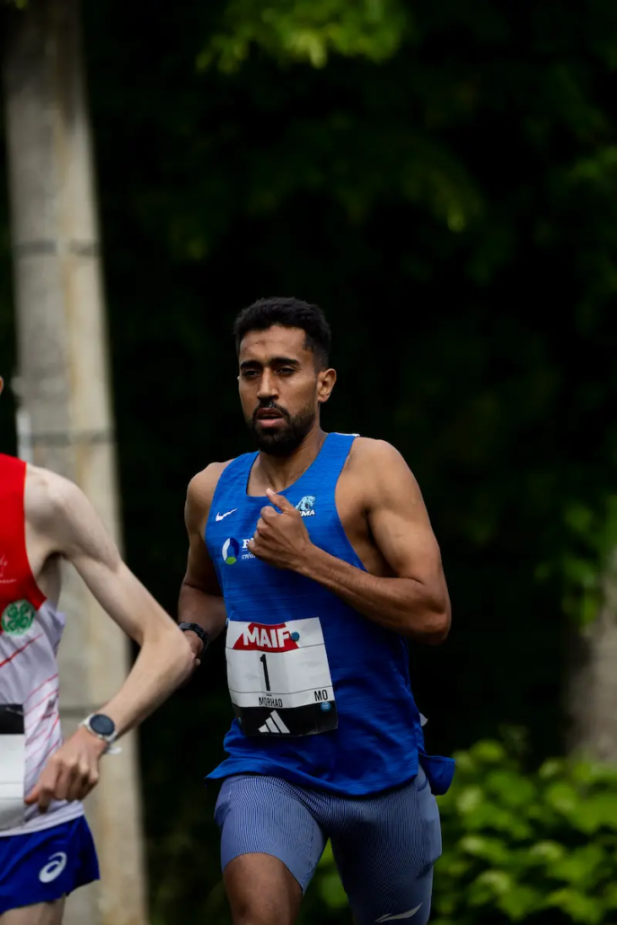 Morhad Amdouni en pleine course, avant qu'il ne devienne champion de France de Marathon 2026.