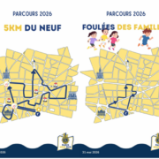 Tracés 1,5 et 5 km du Lions Paris 9 Run.