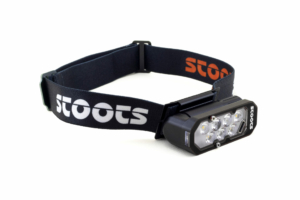 Lampe frontale Stoots Kiska 3, noire, taillée pour l'ultra-trail.